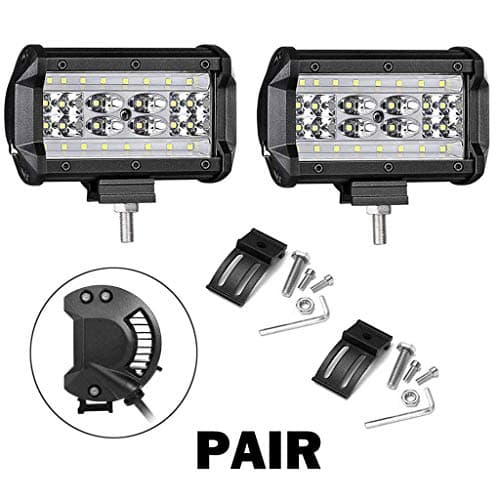 Car Rectangle Light Bar Double Row Flood Beam Spot Lights Bright White 112W 5" Modified Off-Road Driving Fog Working Lamps For Vehicle, ATV, UTV, SUV, Boat, Marine