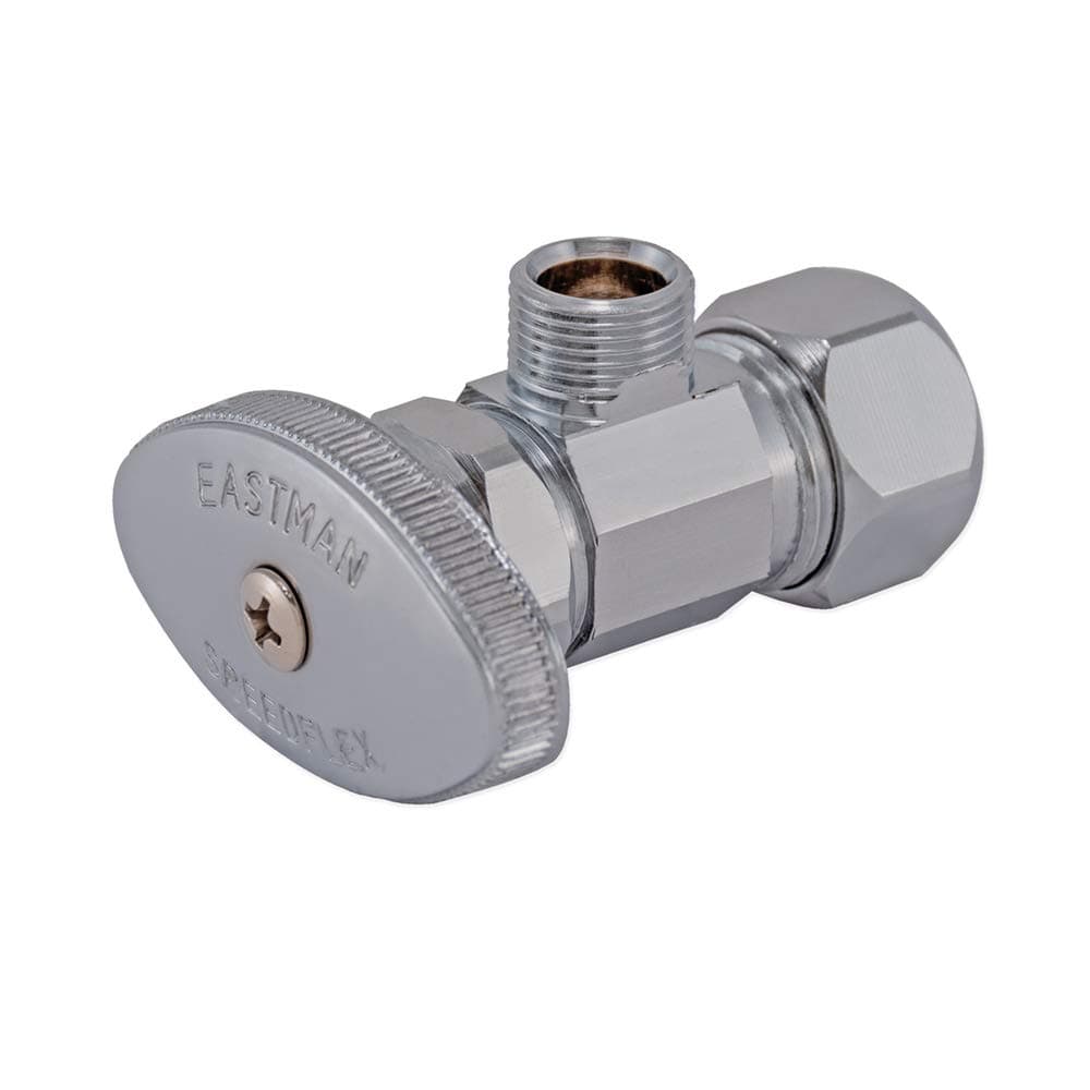 48290LF Multi-Turn Angle Stop Valve Without Nut or Sleeve 5/8 inch OD Comp x 3/8 inch OD Comp, Chrome