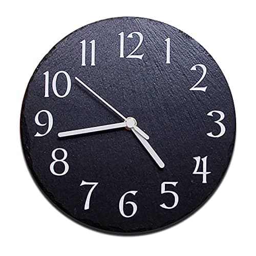 Round Slate Clock"Modern" Design, 24cm Diameter