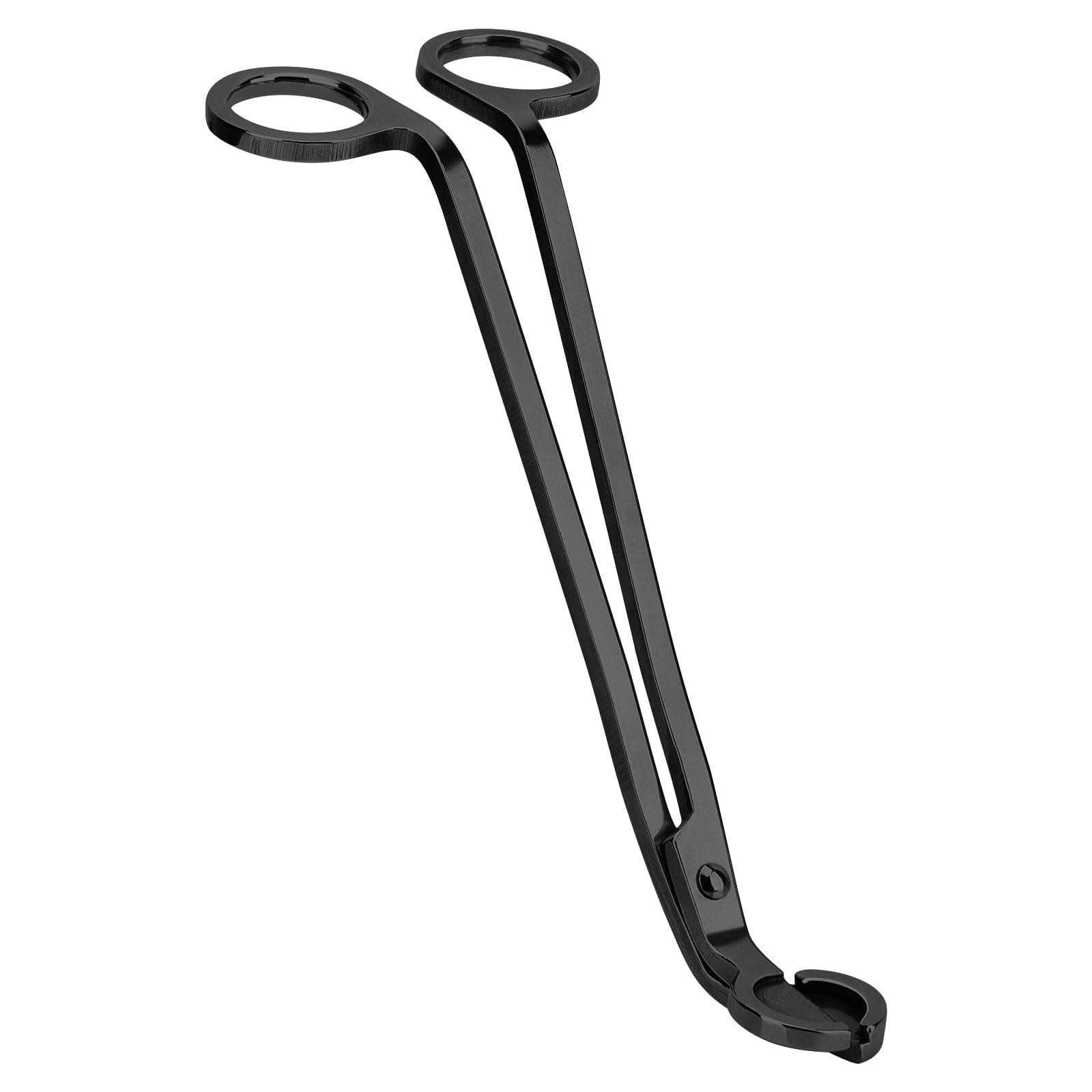 CHEFBEE Candle Wick Trimmer, Polished Stainless Steel Wick Clipper Cutter, Scissors, Reaches Deep Into Candles to Cut Spent Cord, Allow Cleaner Burn and Prevent Soot Buildup (Black)