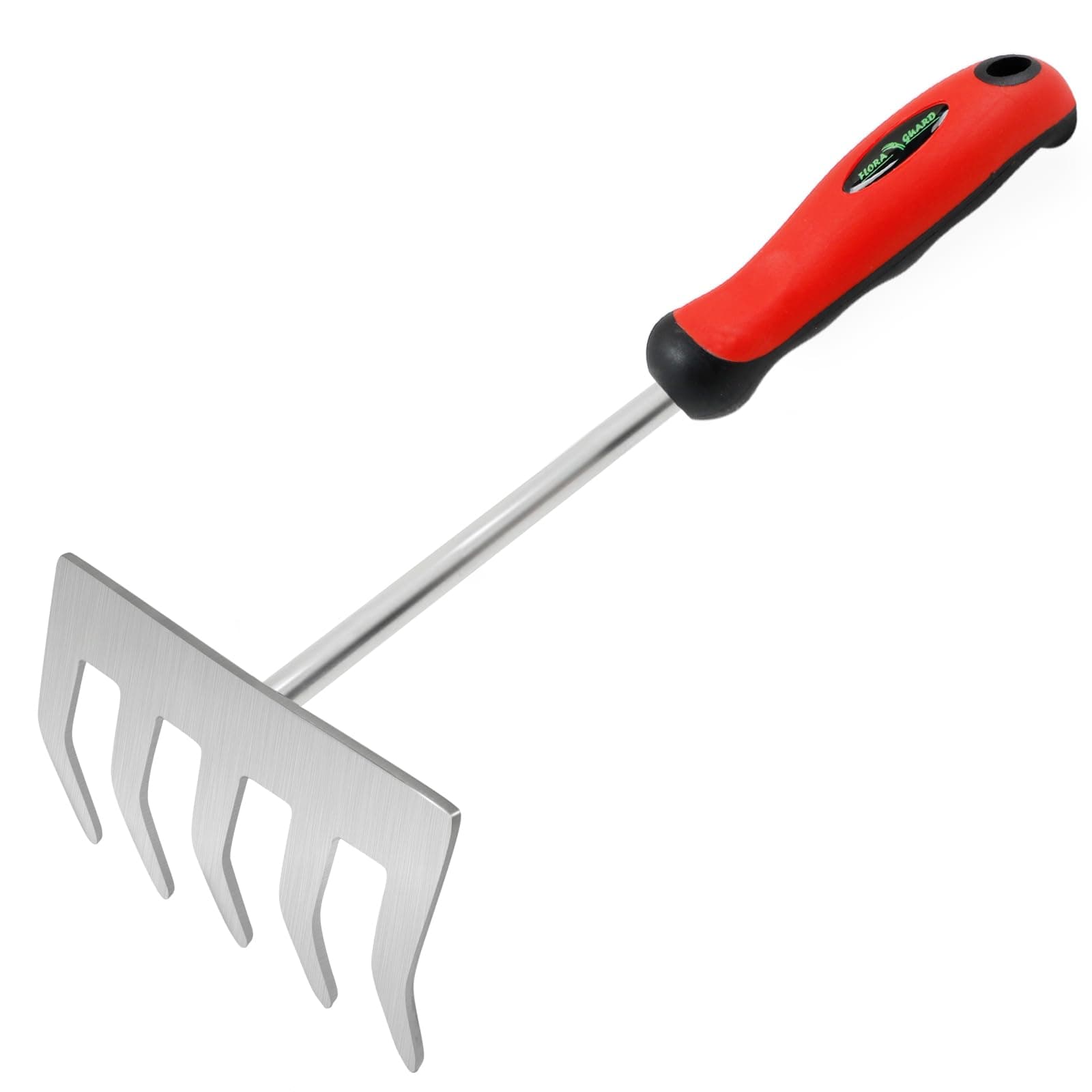 FLORA GUARDFive Teeth Rake The working width is 8.5 cm Made of stainless steel. The ergonomic handle is non-slip and comfortable, it is suitable for garden maintenance