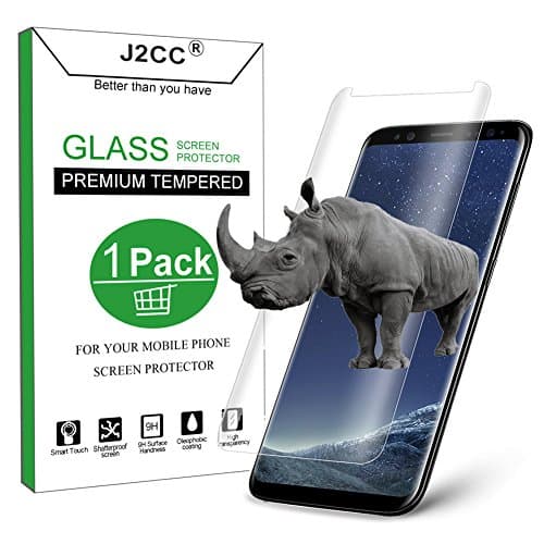 Galaxy S8 Plus Screen Protector, [Adhesive-upgraded] Full Coverage, J2cc 3D Curved Tempered Glass Screen Protector for Samsung Galaxy S8+ (Not fit Galaxy S8) (1-Pack)