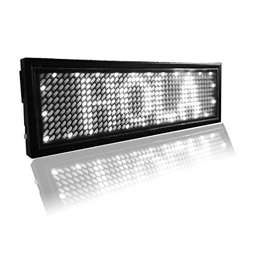 Rechargeable LED Mini display Name badge / USB programmable scrolling text advertising name tag--White