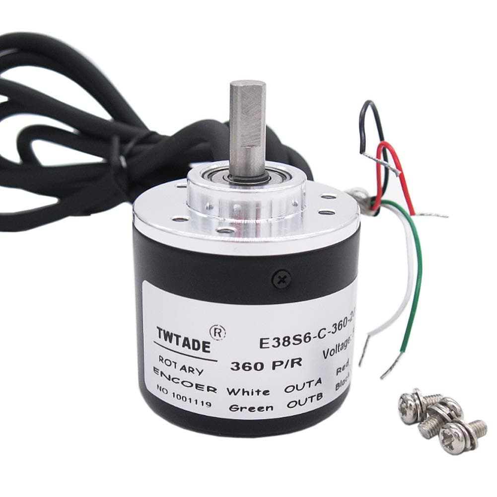 TWTADE/ 360P/R Incremental Rotary Encoder DC 5-24V Wide Voltage Power Supply 6mm Shaft AB two phases