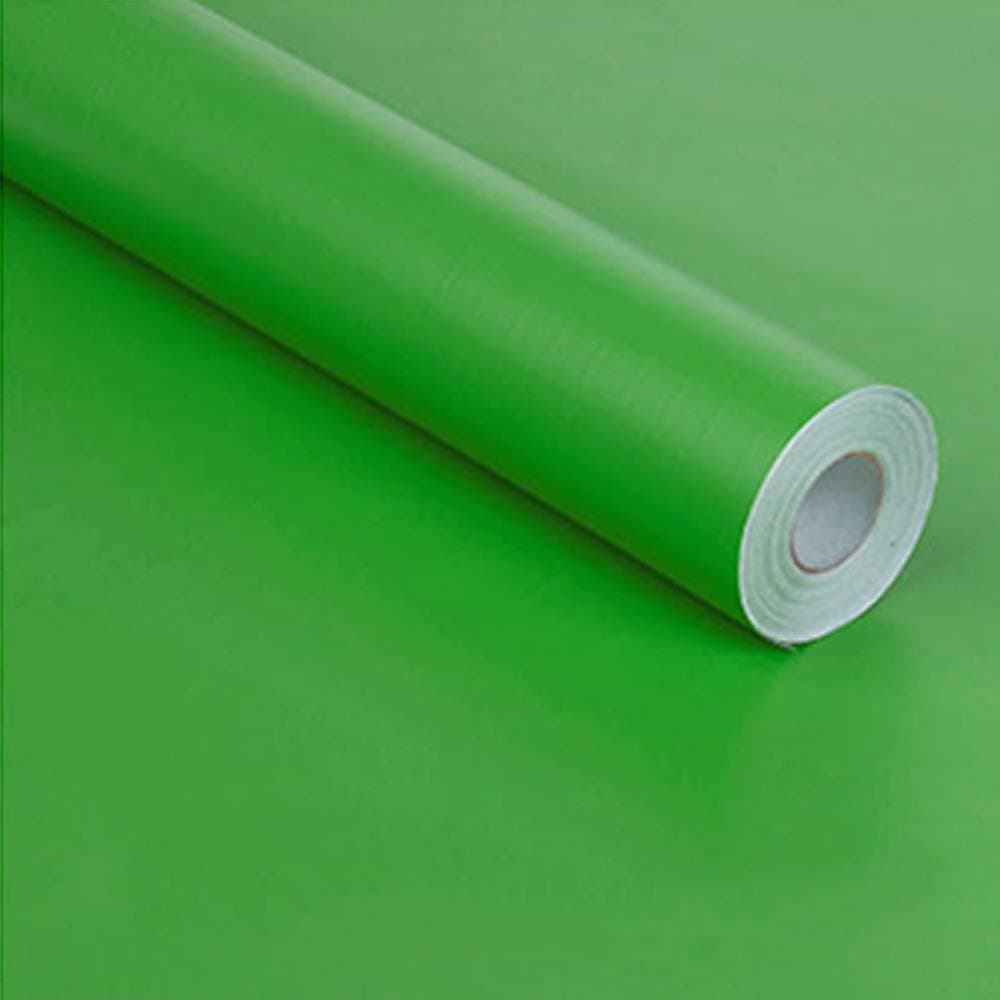 Turspit Solid Color Wall paper PVC Self-Adhesive Plain Wall Stickers for Bedroom Living Room Home Decoration 45 * 100 cm(Mint green)