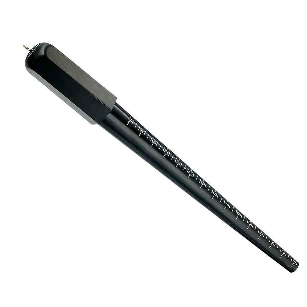 BENCH WIZARD12.5" Grooved Plastic Ring Stick Mandrel | Black Design | Sizes 1-15 with Quarter Increments | Ideal for Ring Sizing & Repairs