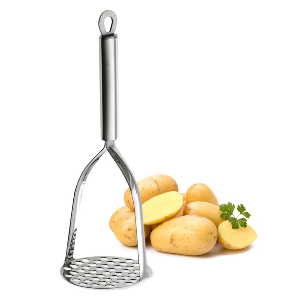 Potato Masher, Heavy Duty Potato Smasher with Durable Sturdy Grips, Potato Masher Stainless Steel for Efficiently Making Mashed Potatoes,Egg Salad, Banana Bread, Vegetables and Fruits