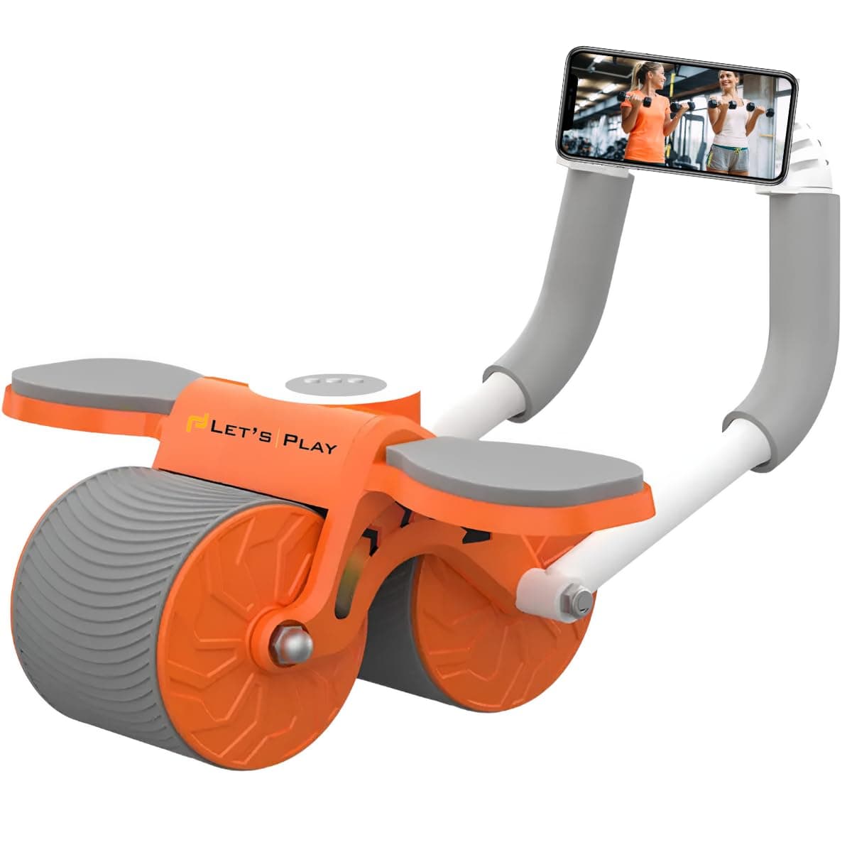 LET'S PLAY® Ab Roller Wheel for Abdominal & Core Strength Training, Automatic Rebound 2 In 1 With Timer For Abs Workout, Abdominal FitnessWheel for men women, Dynamic Core Trainer Plank With Timer