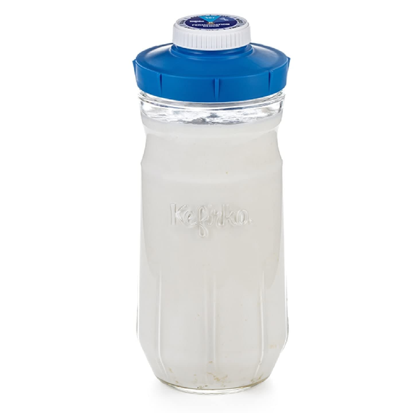 2nd Fermentation Bottle with Blue Lid for Storing and Drinking Milk & Water Kefir (1400 ml)