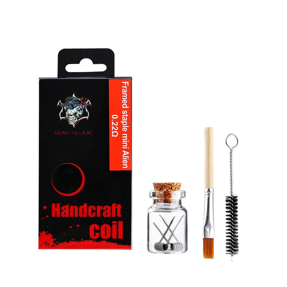 Demon Killer Mini Staggered Clapton Parallel Double Interlock Mini Alien Ni80 Pre-Built Handcraft Coil for RDA Vape Atomizer 0.2Ohm