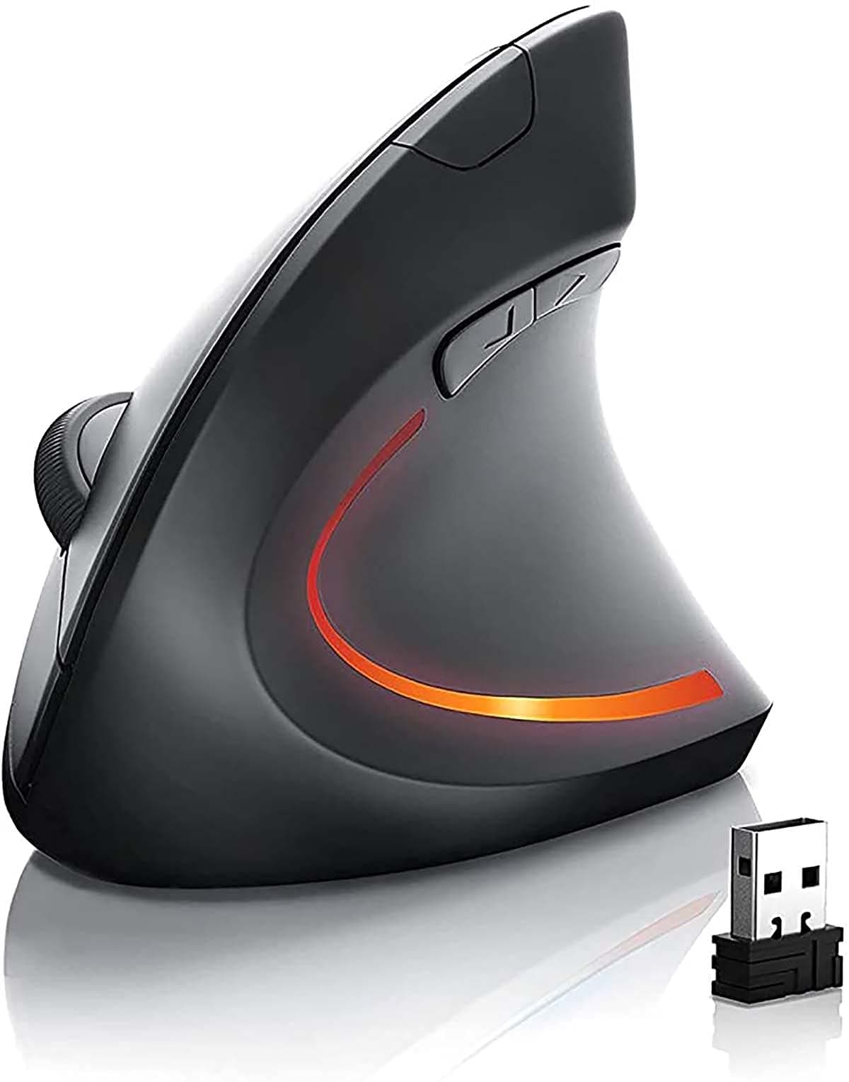 Ergonomic Wireless Mouse, Vertical Gaming Mouse -Ergonomic design - Prevention of mouse arm -Tennis elbow, 3 Adjustable DPI 3200/1600/ 1200 Levels for Laptop, PC, Desktop
