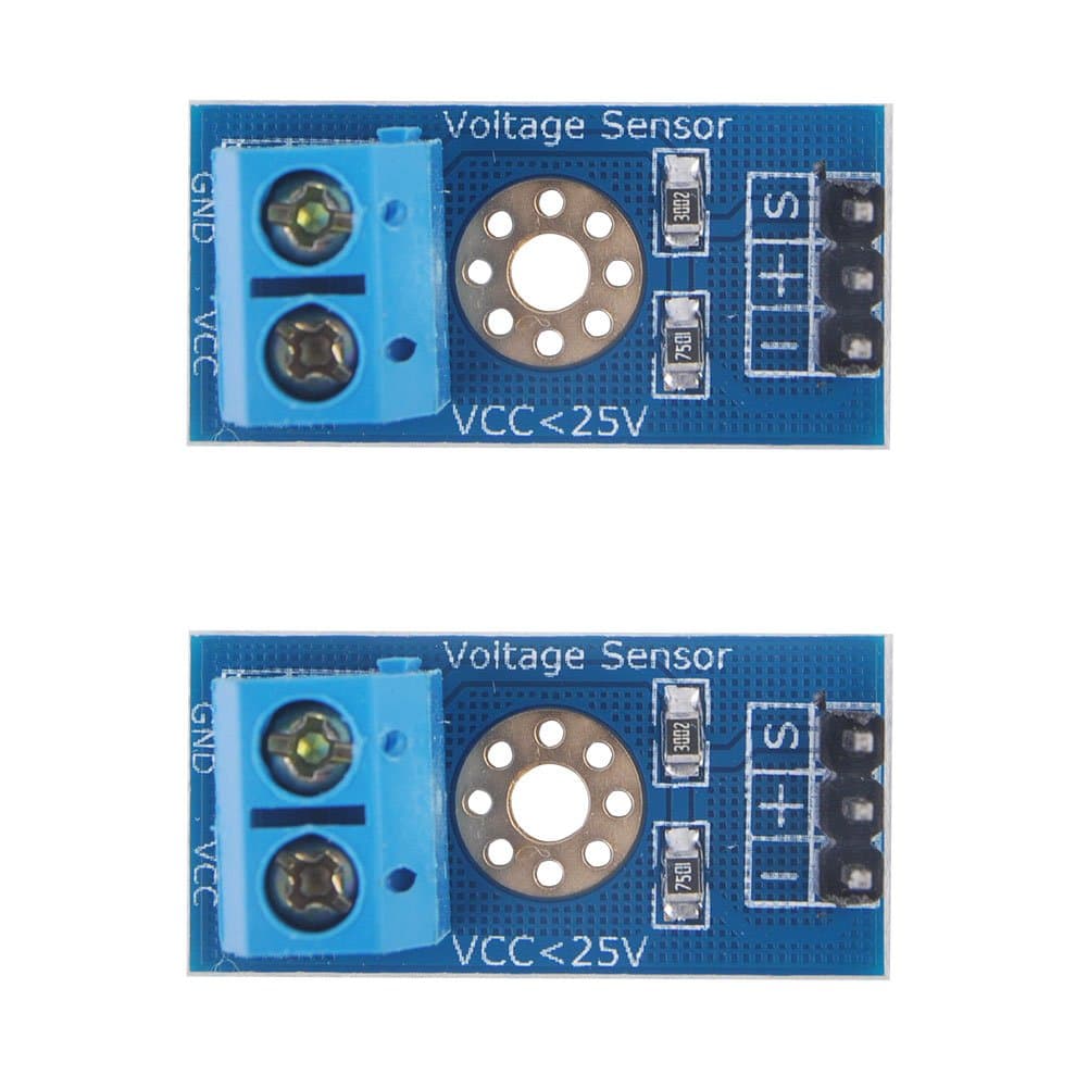 Voltage Sensor Dc0-25v for Arduino with Code(Pack of 2pcs)