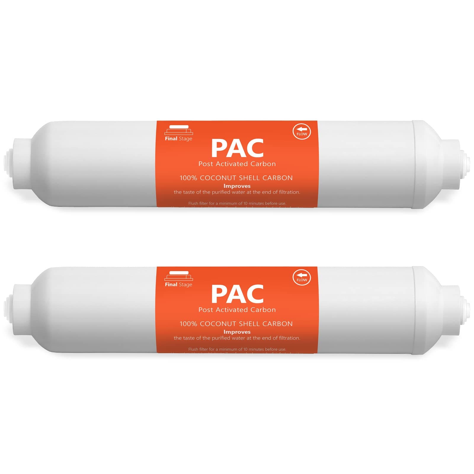 - Express Water – 2 Pack Post Activated Carbon Water Filter Replacement – 5 Micron – 10 Inch – Under Sink and Reverse Osmosis System