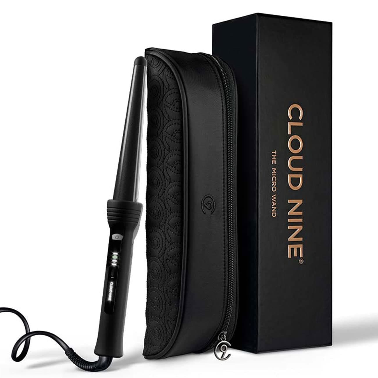 CLOUD NINE The Curling Wand Texture Hair Styling Tool | Variable Temperature Control | Instant Heat Ceramic Barrel | 360° Degree Pivot Cord | Range of Hair Types Shiny Smooth Results