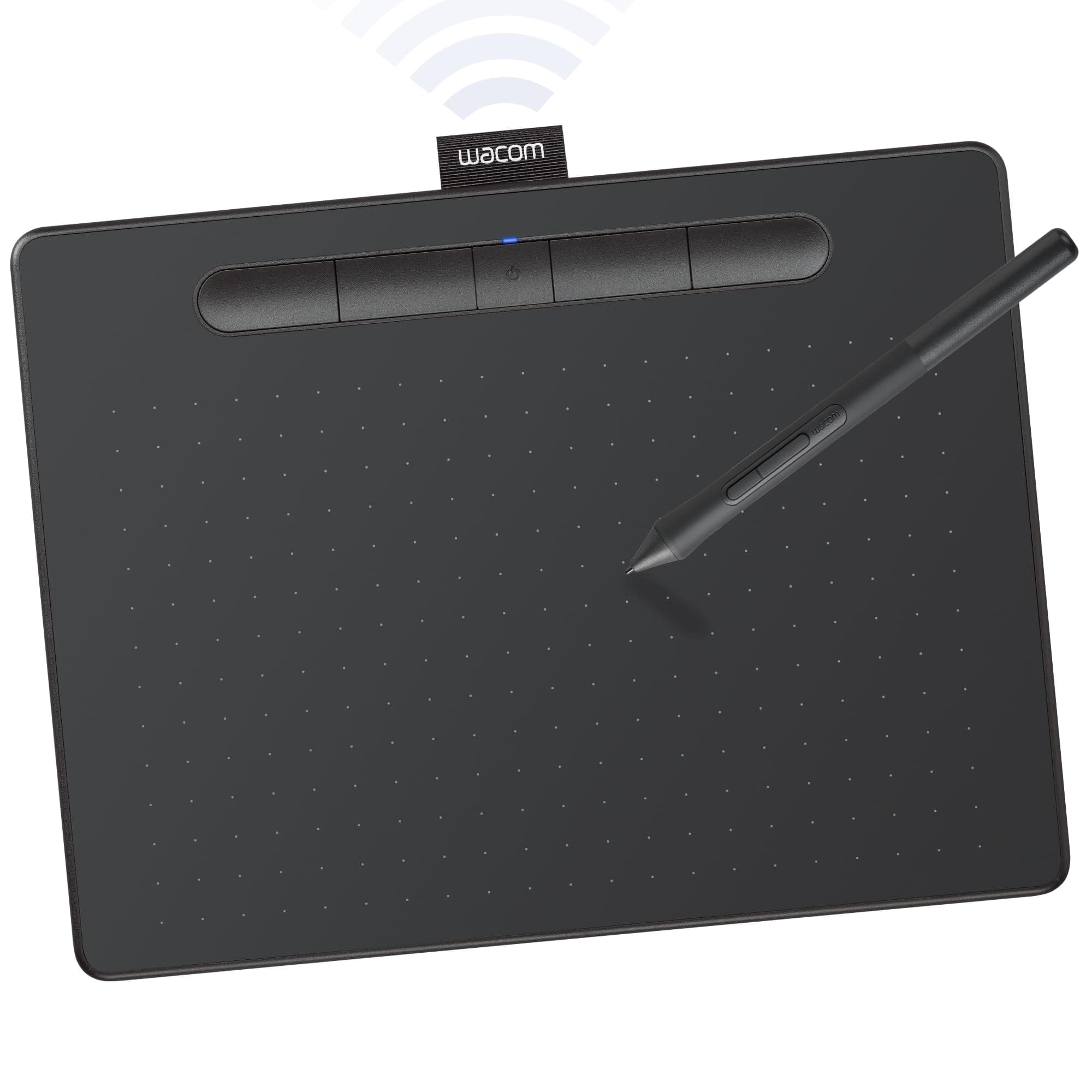 Intuos Medium Bluetooth Graphics Drawing Tablet, Portable for Teachers, Students and Creators, 4 Customizable ExpressKeys, Compatible with Chromebook Mac OS Android and Windows - Black