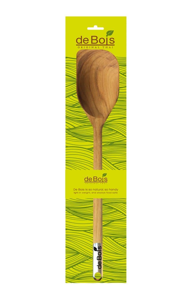 de Bois Paddle – Deep S-Tail 16.7 x 2.4 x 0.5 inches l Organic Teak For Boiling l Spatula With Stainless Food Grade l Balance Weight I Non Toxic Wooden Kitchen Utensils l Gift For Who Loved To Cook
