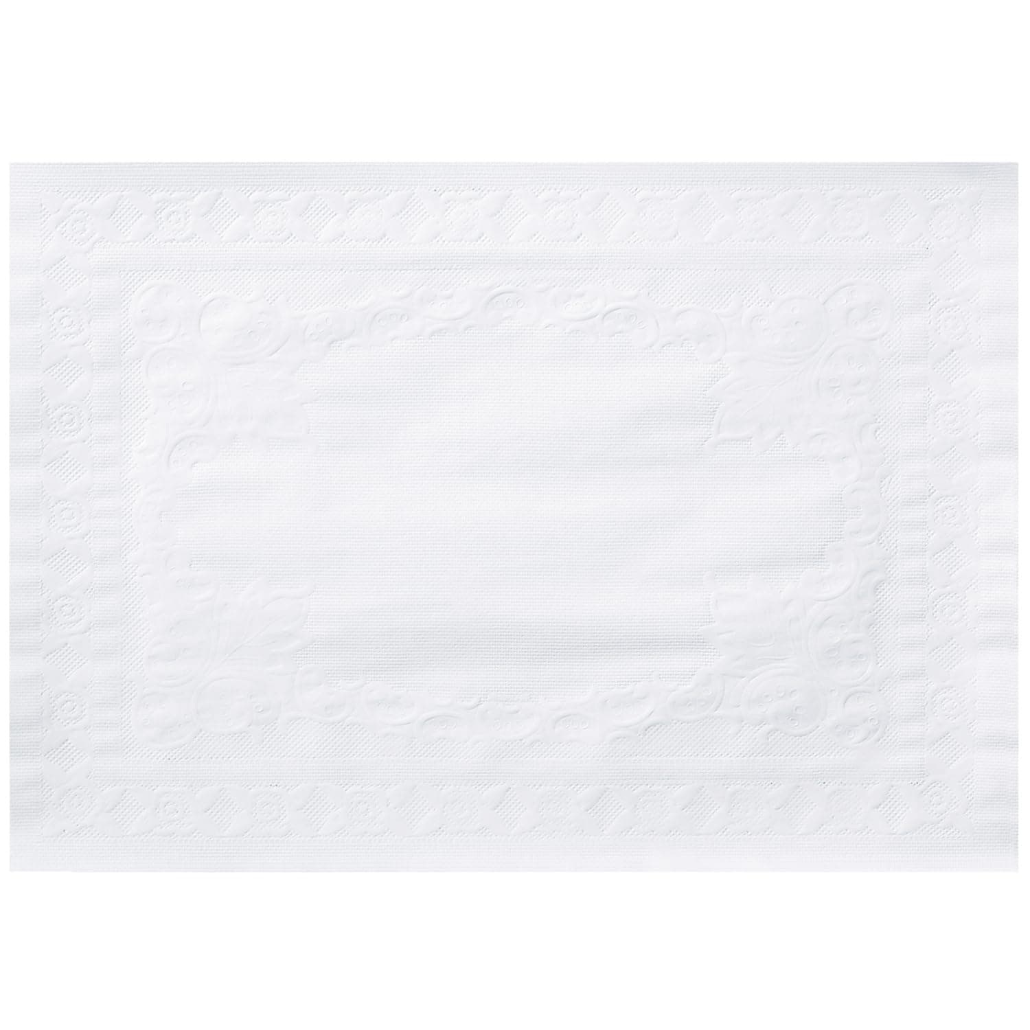 Hoffmaster 601SE1014 14" Length x 10" Width, White Classic Embossed Straight Edge Placemat (Case of 1,000), 10" x 14"