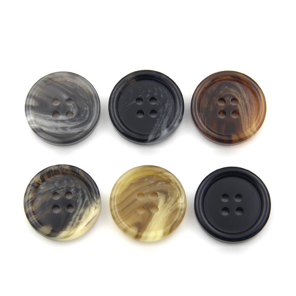 Resin Button 4 Holes Suit Buttons Classic Basic Buttons Assorted Sizes Pack of 10