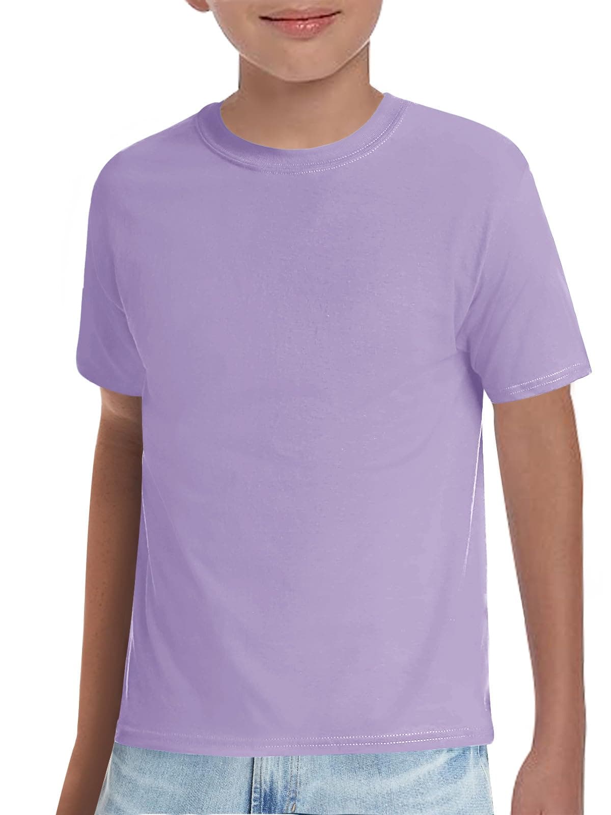 Boys T-Shirts Kids Short Sleeve Crewneck Solid Basic Tees Casual Tops 5-14 Years