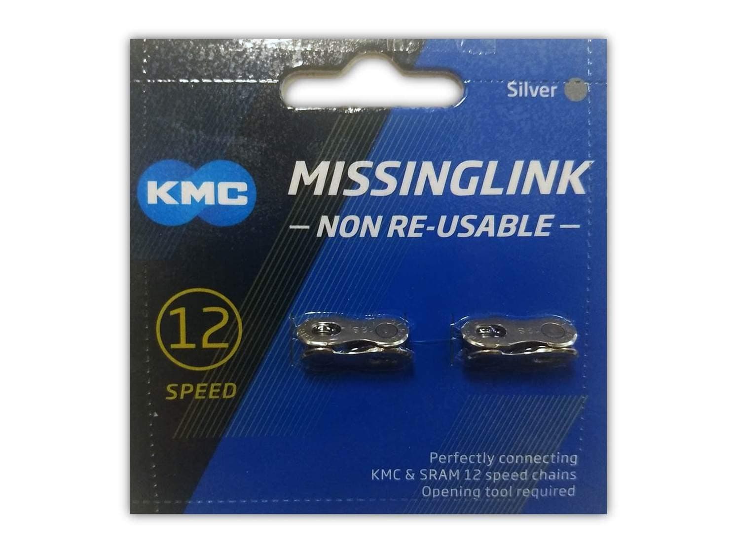 KMC Missing Link 12: for 12 Speed Chain, Silver, Perfectly Connecting KMC, SRAM, Shimano Chains, 2 Pack