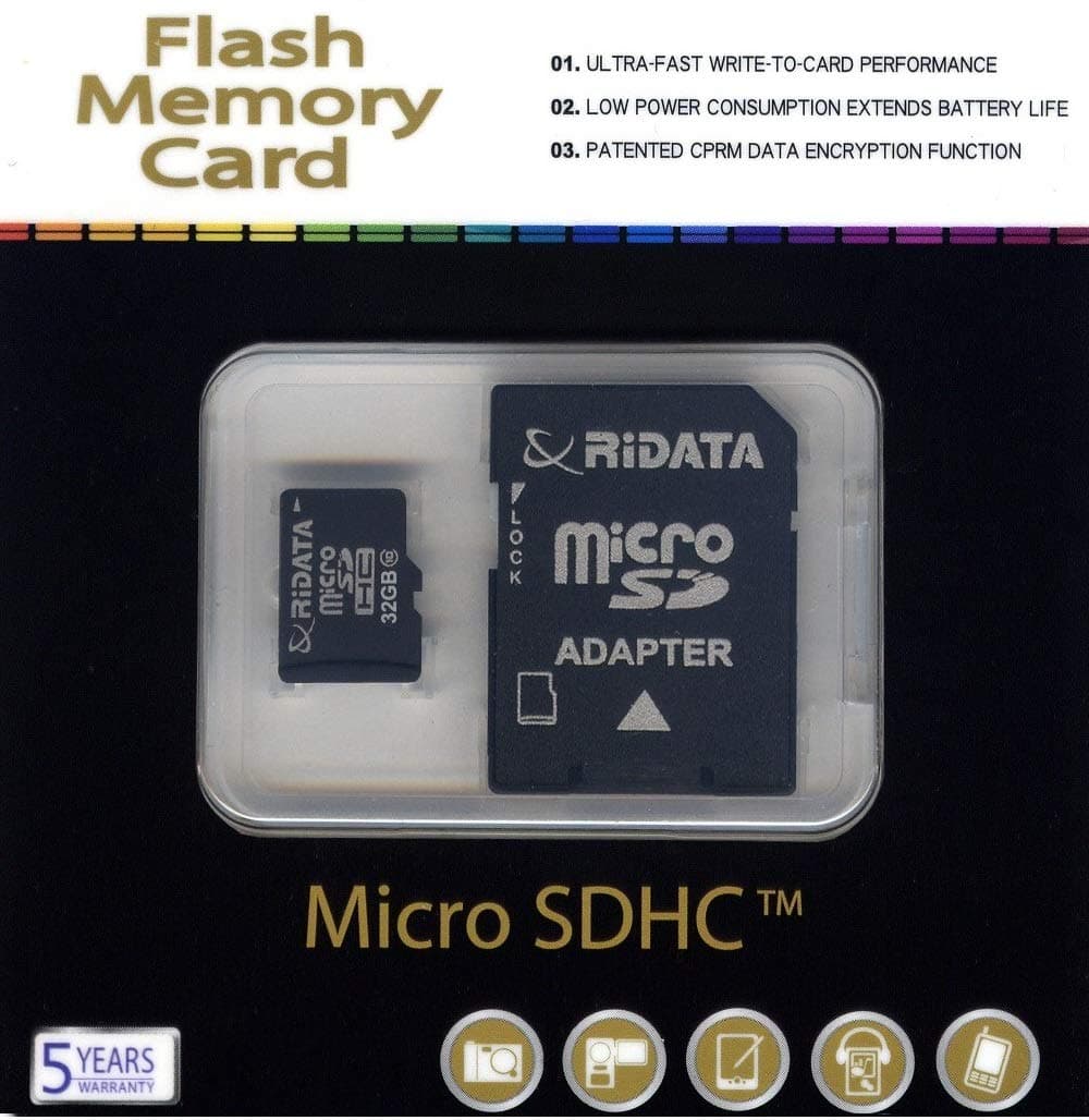 Ridata 32GB Class 10 MicroSDHC Memory Card with Adapter
