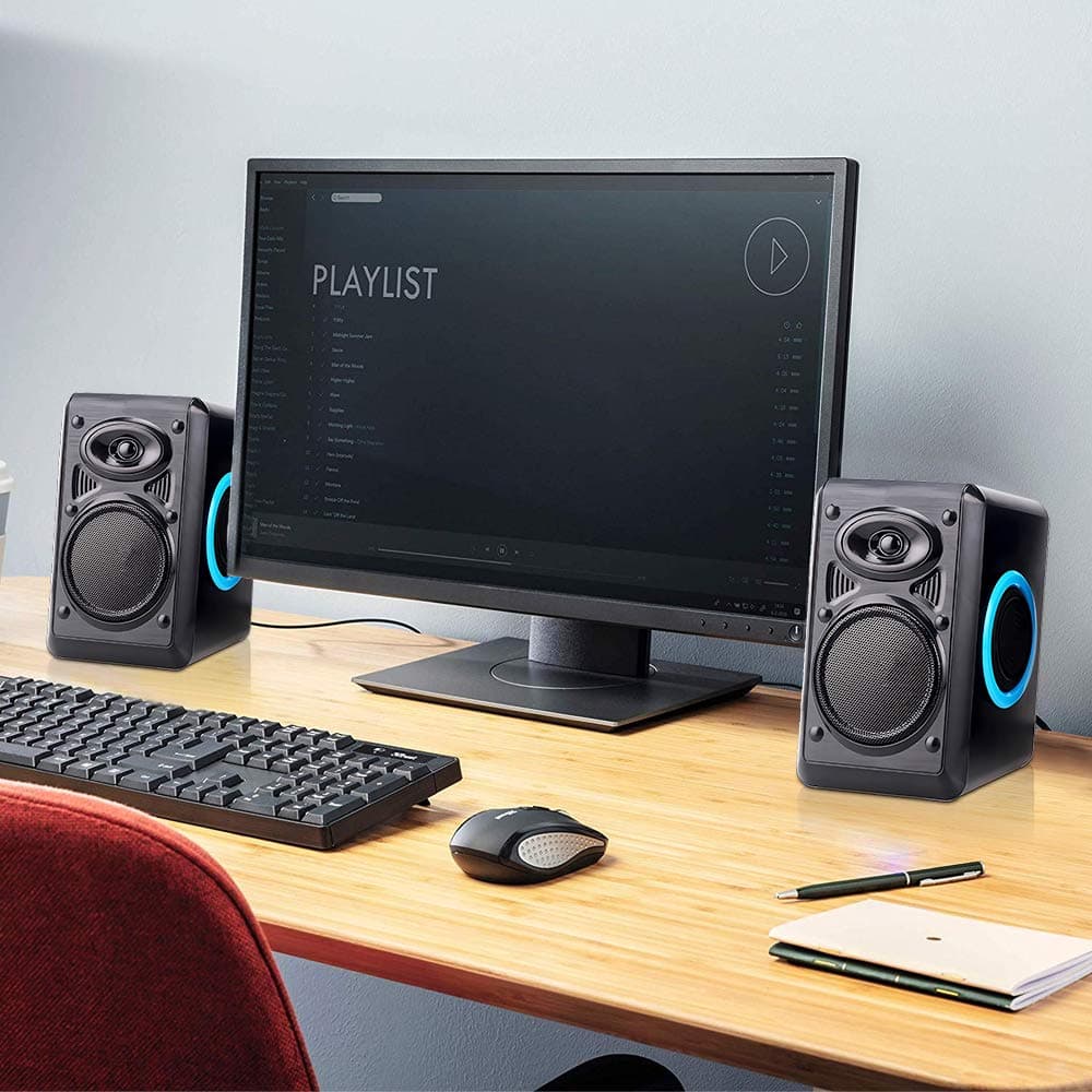 TOMOT Computer Speakers for Desktop/Laptop/Mac, USB Powered PC Speaker, 2.0 Channel Stereo Multimedia Speaker for TV, Notebook, Built-in Diaphragm,3w*3w Horn and in-Line Volume Control FT-165