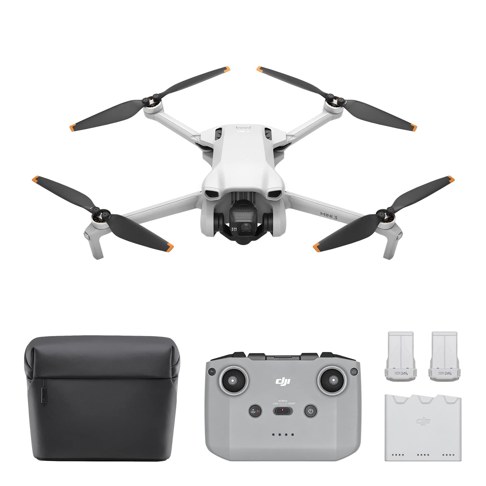 Mini 3 Fly More Combo – Lightweight and Foldable Mini Camera Drone with 4K HDR Video, 38-min Flight Time, True Vertical Shooting, and Intelligent Features