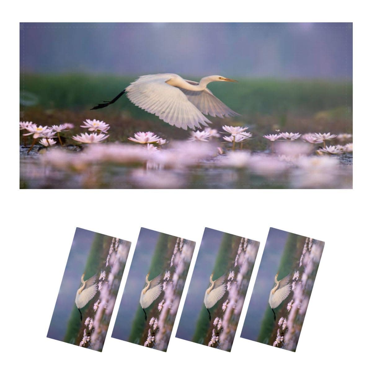4 Pack Fluorescent Light Covers for Ceiling Lights Great Egret iflying Water Magnetic Light Filters Diffuser Shade for Classroom Home Office School