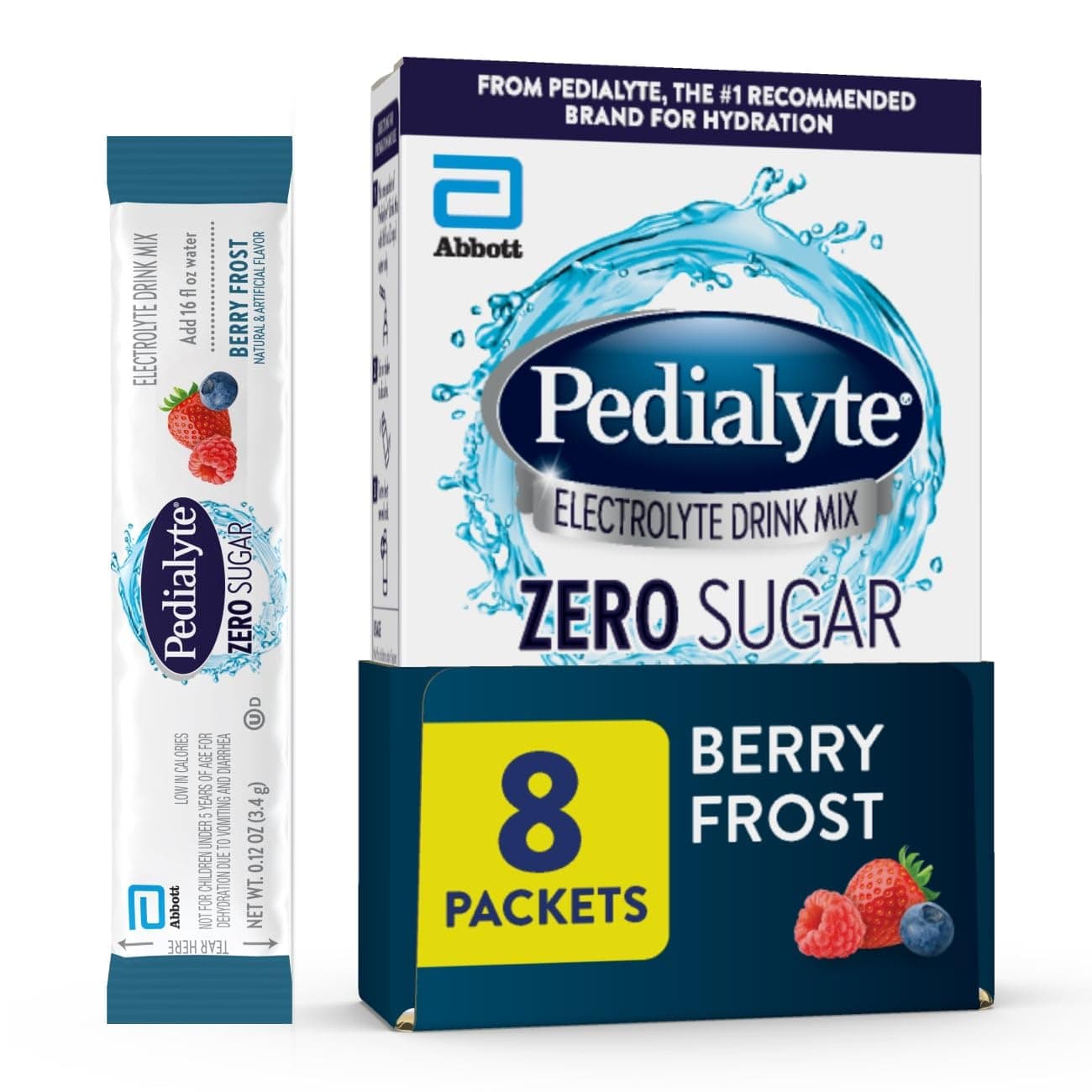 Electrolyte Drink Mix With Zero Sugar | Hydration With Key Electrolytes | Great Hydration Low in Calories | Berry Frost, 8 Powder Packets
