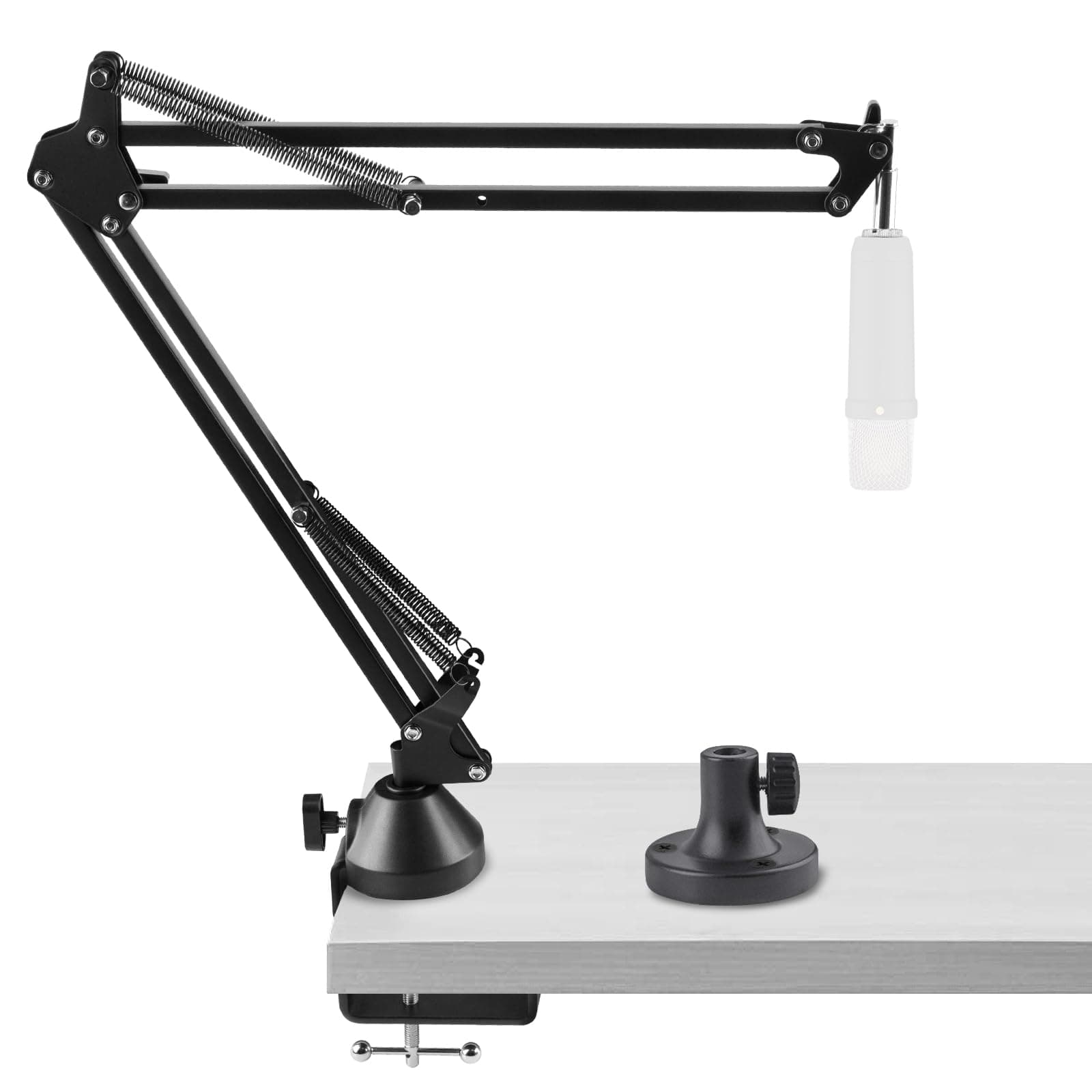 Geekria for Creators Microphone Arm Compatible with Rode NT-USB, NT1-A, NT1, Mic Boom Arm Mount with Table Flange Adapter, Suspension Stand, Mic Scissor Arm, Desk Mount Holder
