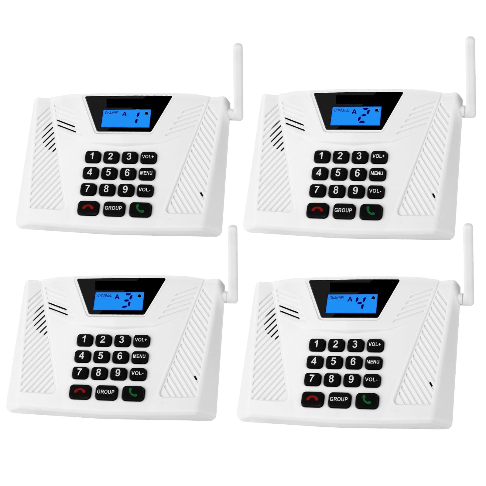 Intercoms Wireless for Home Upgraded, Hands Free Intercom 5300ft, Real-Time Two Way Intercoms for Home with Group Call, Full Duplex Wireless Intercom System for Business Office(4 Pack)