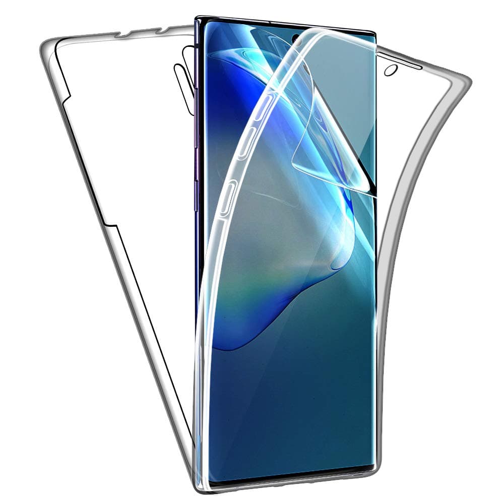 SDTEK Case for Samsung Galaxy Note 10 Plus Full Body Front and Back Protection 360 Cover Clear Transparent Soft