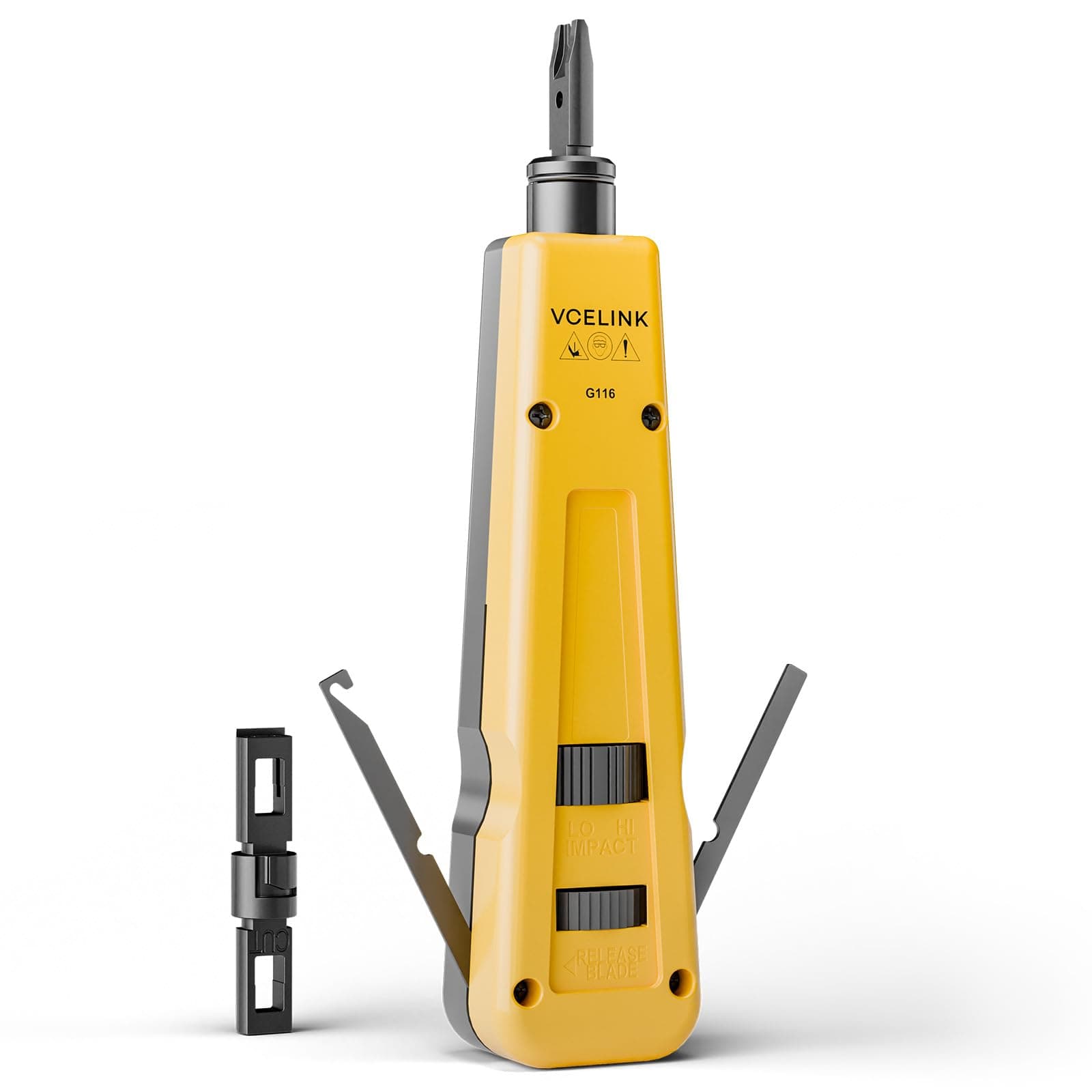 Punch Down Impact Tool with 110 and 66 Blades, Network Wire Punch Down Impact Tool Kit, Keystone Impact Terminal Insertion Tools, Network Cable CAT6A/CAT6/CAT5/CAT3 Stripper