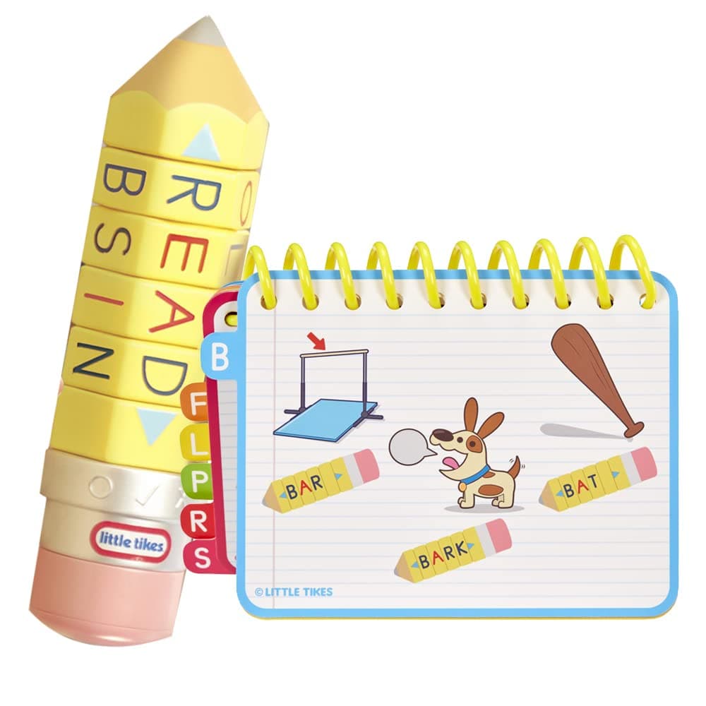 Learn & Play 100 Words Spell & Spin Pencil - Includes Letters, Spelling, Vocabulary, Phonetics, Alphabet, Sounds - Preschool Education & Learning - For Toddlers Aged From 3 Years