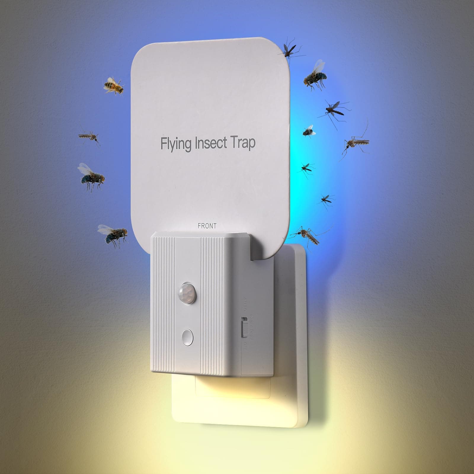 Fly Trap Indoor, 2 in 1 Fly Trap with Automatic Night Light, Fruit Fly Traps for Indoor, Mosquito Trap, Flies, Fruit Flies, Moths (1
