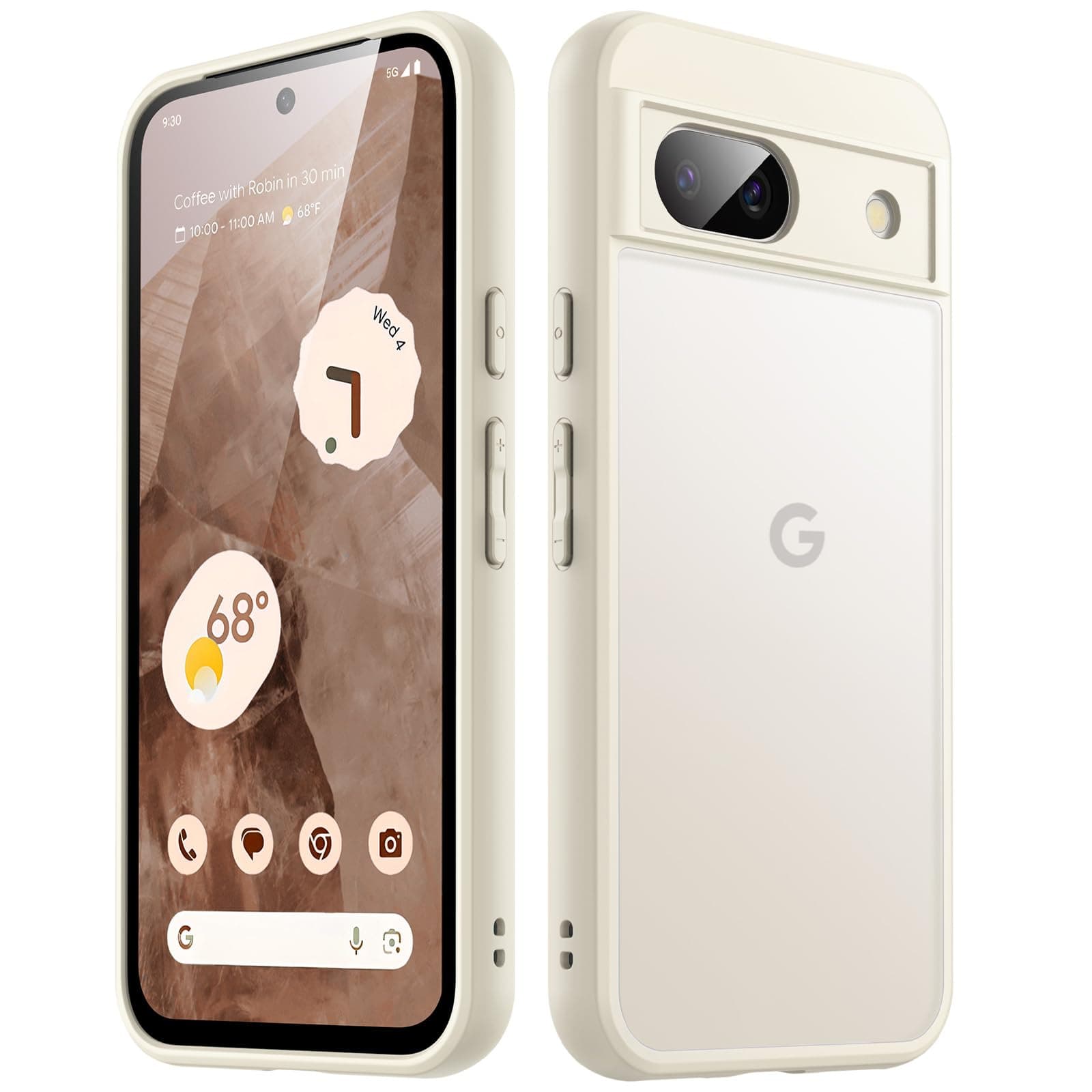 JETech Matte Case for Google Pixel 8a 6.1-Inch 2024, Frosted Translucent Back Protective Slim Phone Cover, Anti-Fingerprints (Beige)