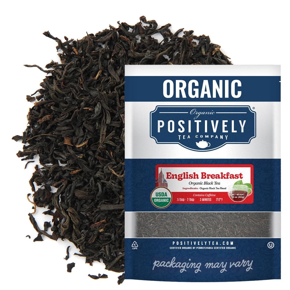 Organic Positively Tea Company, English Breakfast Black Tea, Loose Leaf, 16 Ounce