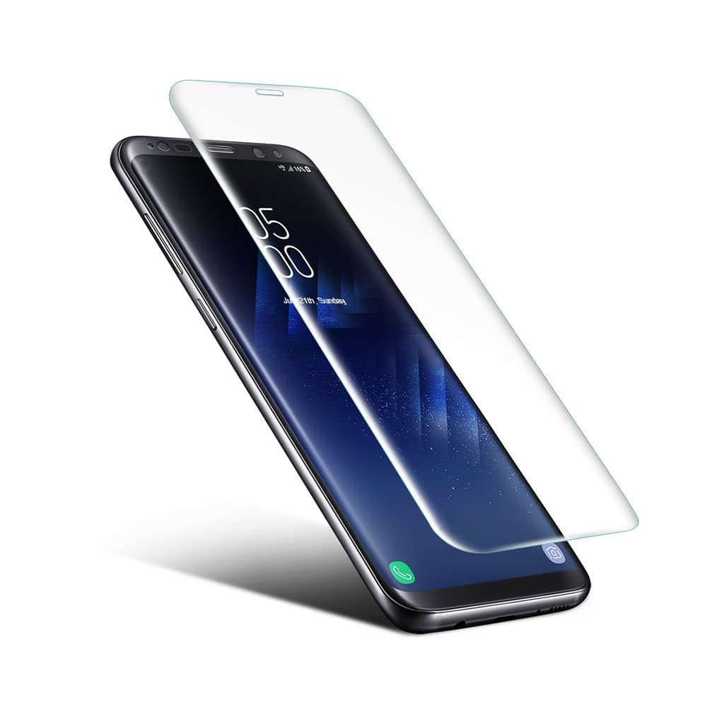 Veotech Galaxy S8 Plus Screen Protector, Samsung Galaxy S8 Plus Anti-Shatter Film [3D Touch] 9H Hardness [Full Coverage] Anti-Scratch Tempered Glass Screen Protector for Galaxy S8 Plus - transparent