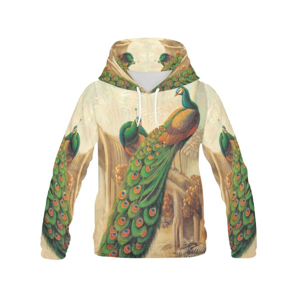 Peacock Women's 3D Printed Pullover Hooded Sweatshirt