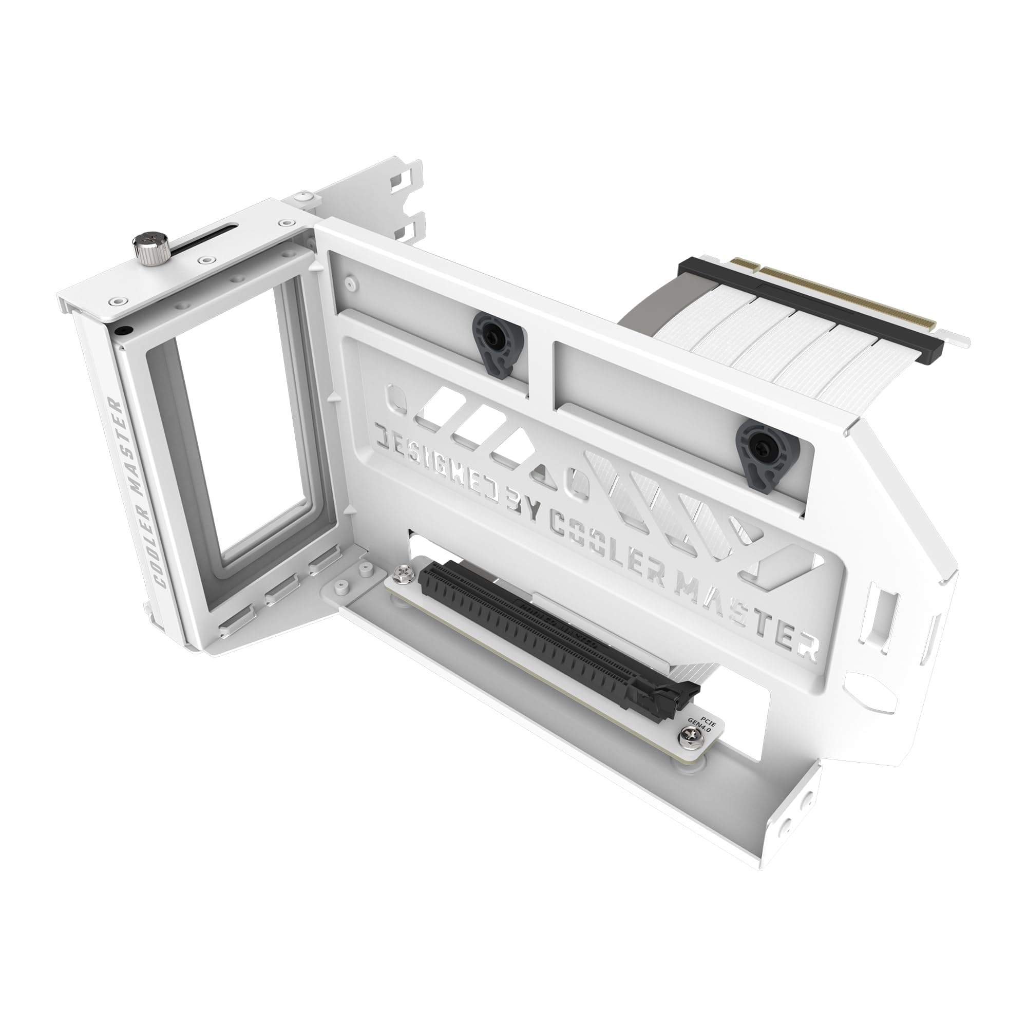 Cooler Master MasterAccessory Vertical GPU Card Holder Kit V3 White, Premium Riser Cable PCI-E 4.0 x16-165mm, PCIe 3.0 Compatible, Adjustable Length for E-ATX|ATX|Micro ATX Case (MCA-U000R-WFVK03)