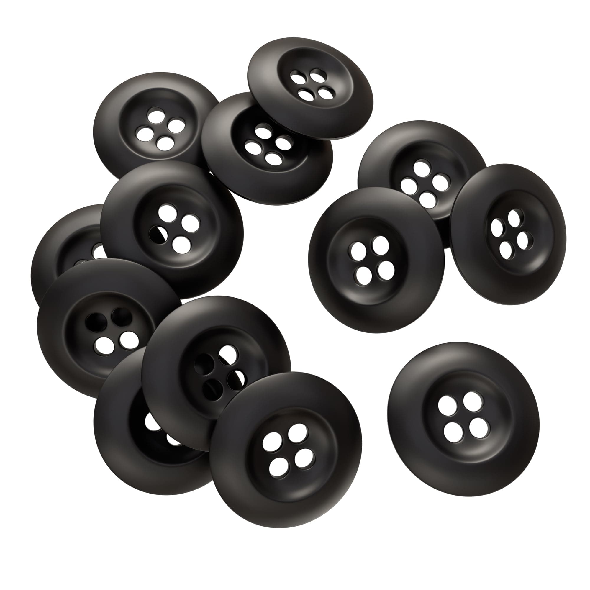 Secfanya Black Button 4 Hole Button Button for Sewing Black Button Pant Button Plastic Button 30L Army Military Buttons 0.75in Pack of 12
