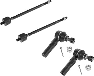 TRQ Front Inner and Outer Tie Rod Set 4 Piece Compatible with 1992-1998 Toyota Paseo 1991-1998 Tercel