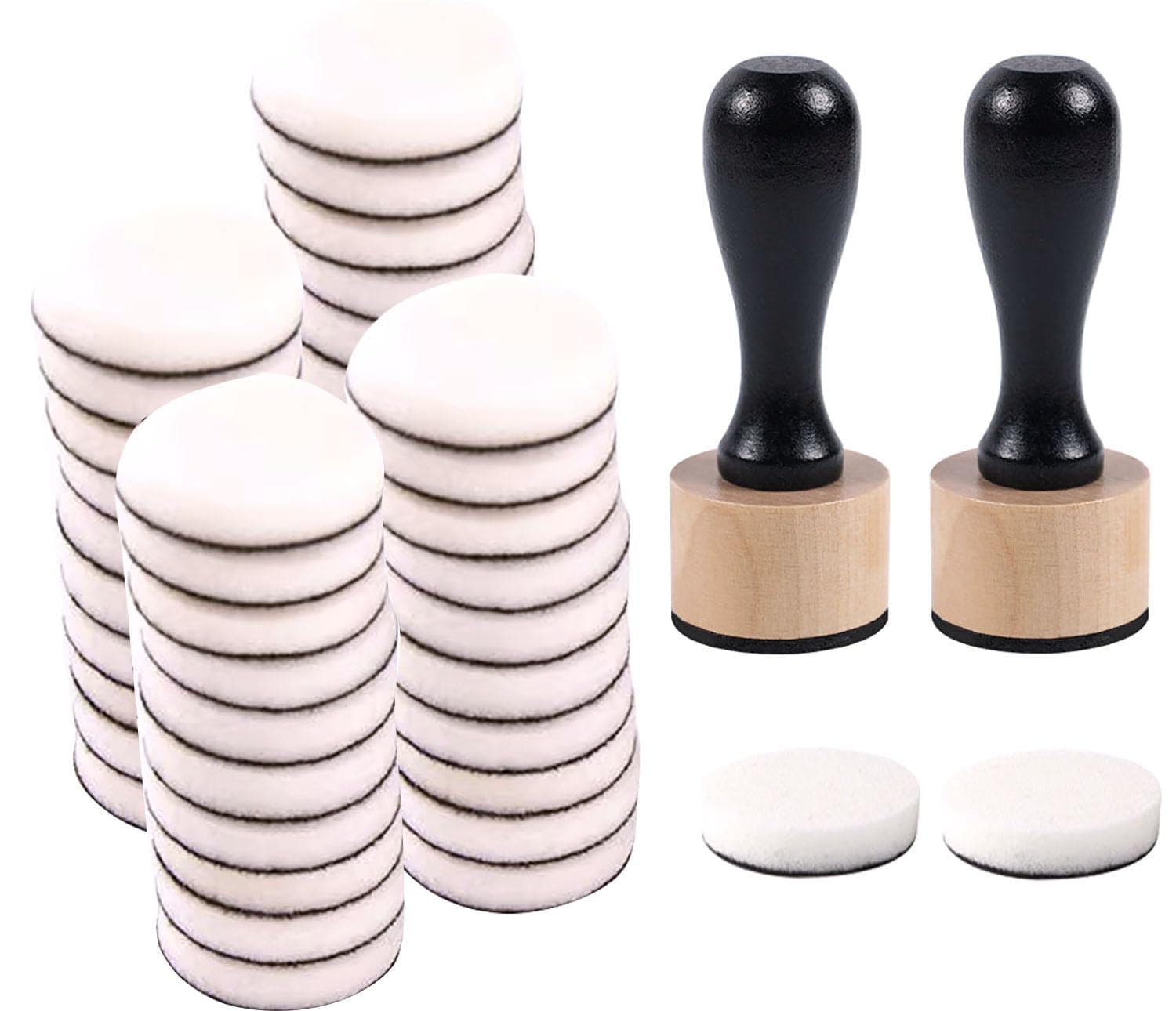 46 Packs Mini Ink Blending Tool Set, 2 Mini Applicator Tools and 44 Replacement Foam Pads for Scrapbooking Painting Drawing Art SuppliesInk Tools and More (Black 46pack)