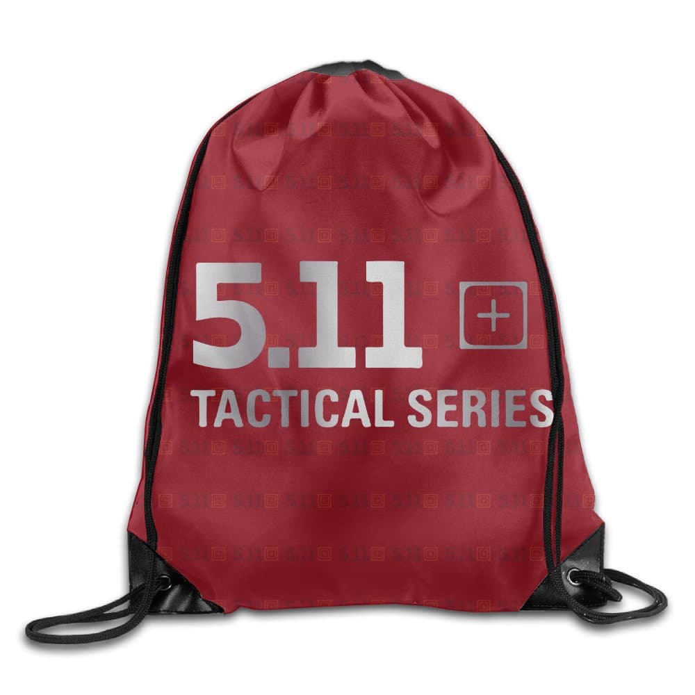 5.11 Tactical Logo White Drawstring Backpack Bag