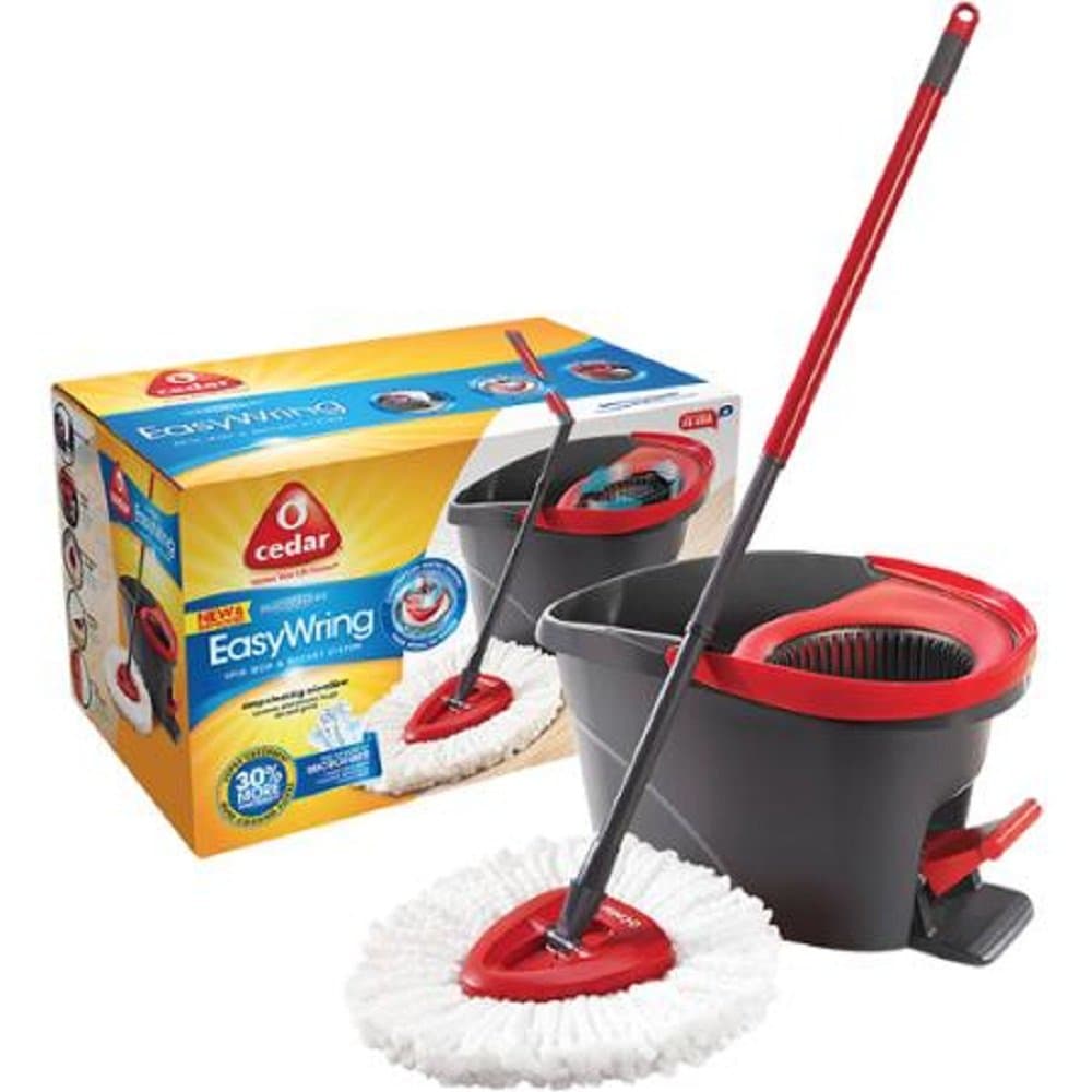 O-Cedar Microfiber EasyWring Spin Mop & Bucket System, 3 pc