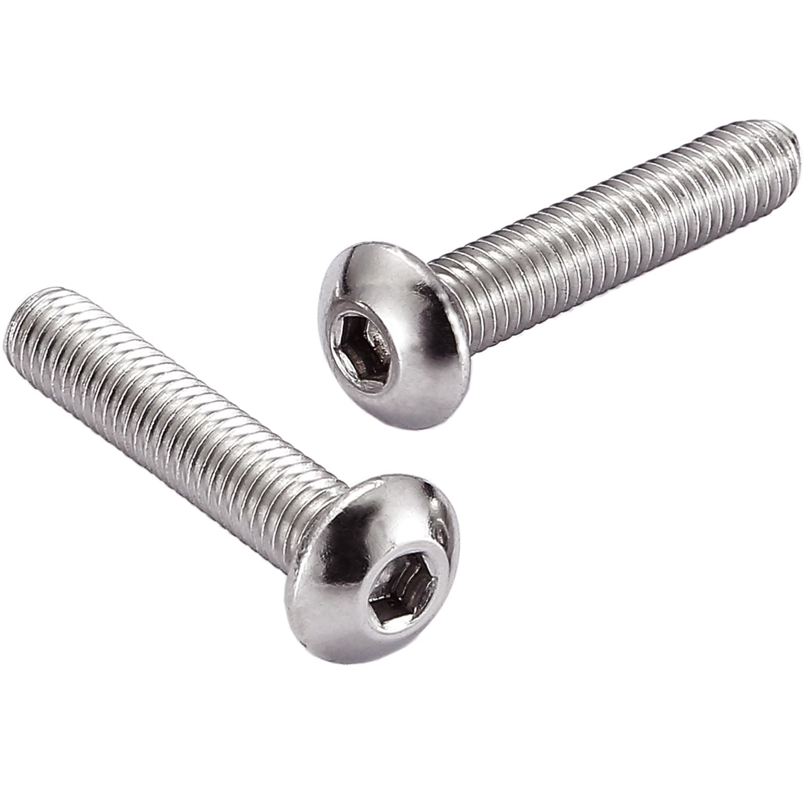 M8 Bolts, M8 X 60mm Hex Socket Button Head Machine Bolts/Screws - 8mm Fully Threaded A2 304 Stainless Steel Hex Long Socket Screws (Pack Of 10)