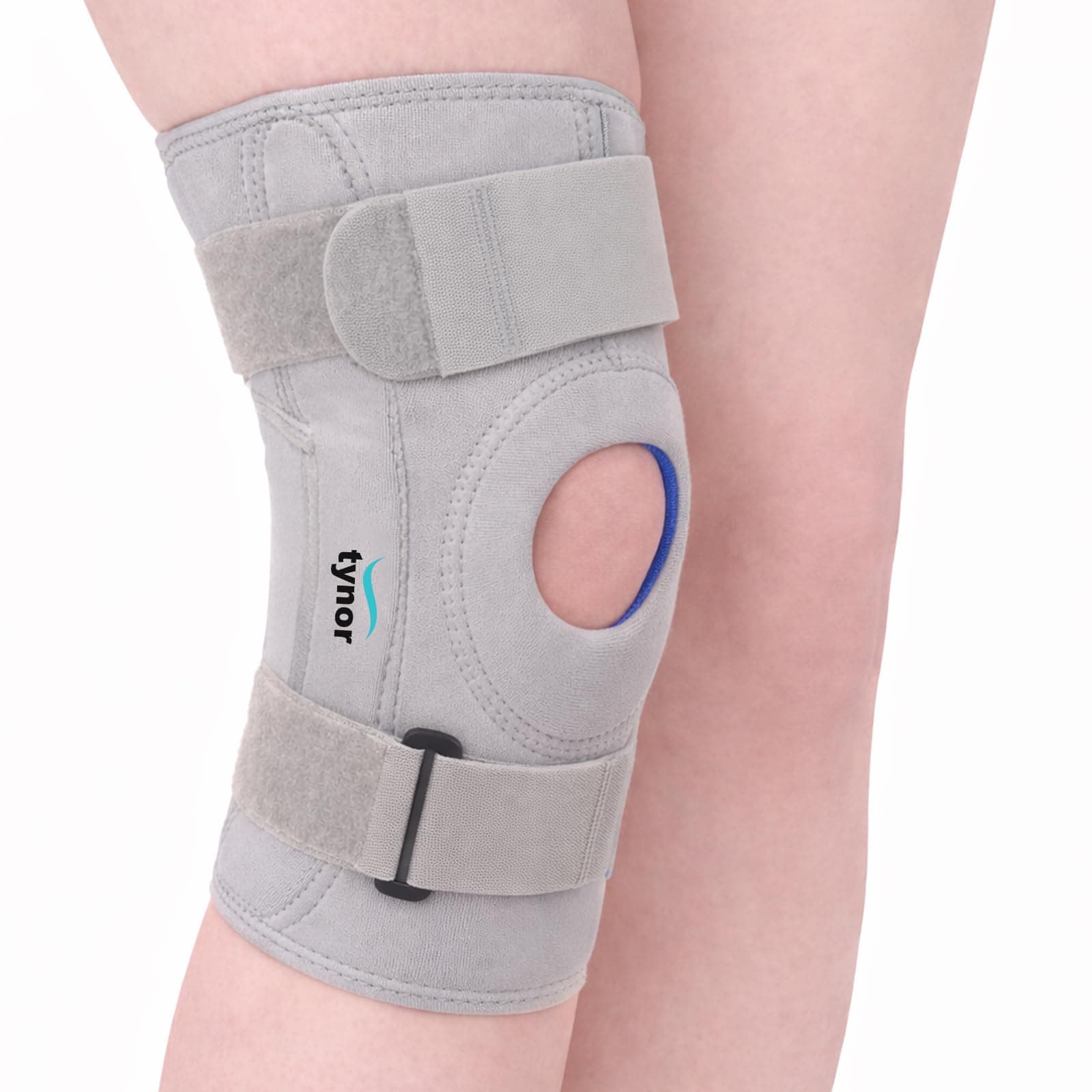 TYNOR Hinged Knee Brace with Double Strap Adjustable Neoprene Knee Support For Men & Women, Arthritis, Meniscus Tear, ACL with Open Patella with Removable Metal Hinges & Side Stabilizers (XXL), 1 Unit