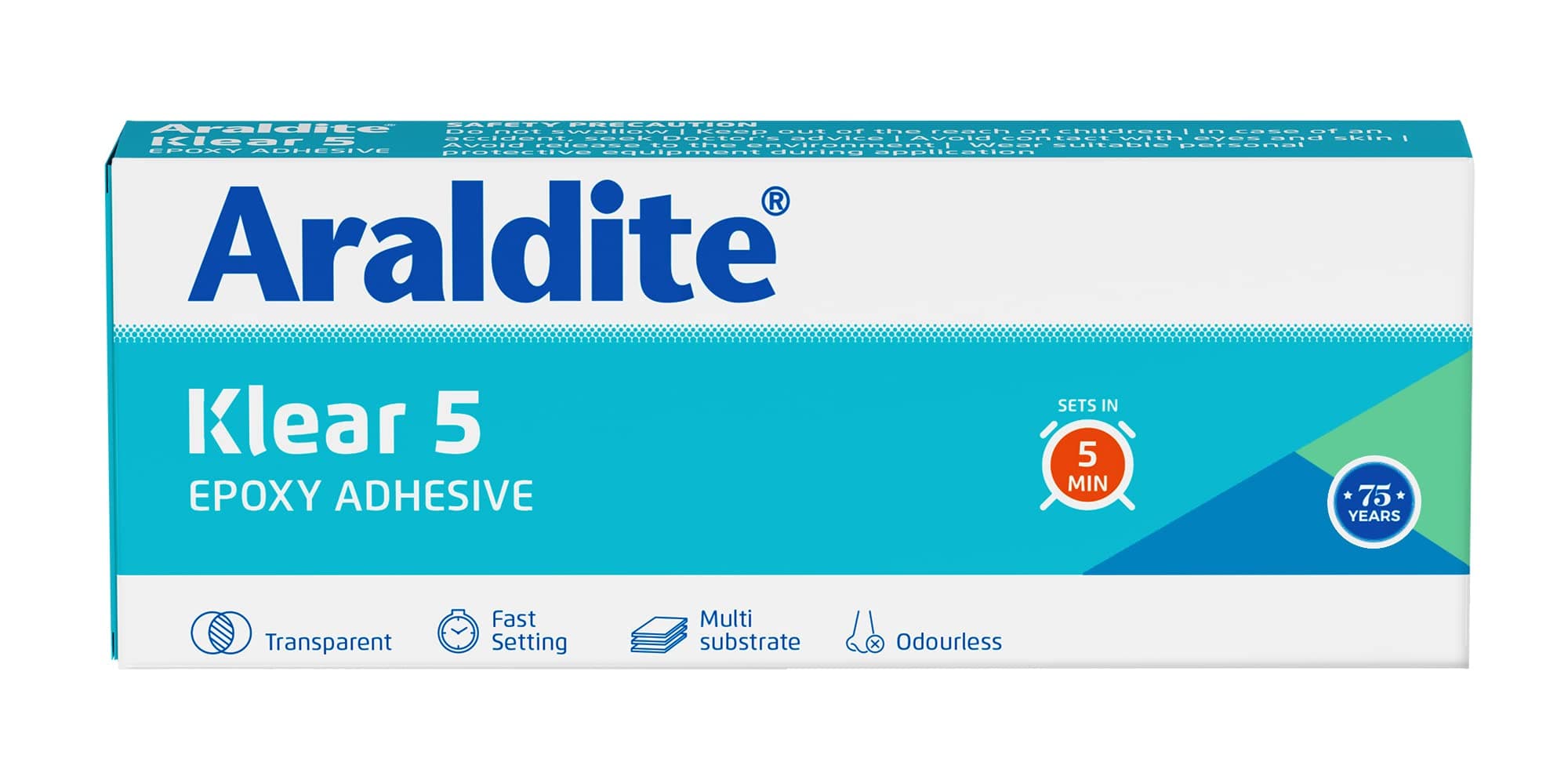 Araldite Klear 5, 10g (R & H 5 g), Fast Setting Transparent Epoxy Adhesive, Clear Epoxy with setting time of 5 Mins for quick bonding & repair, Glue for fast permanent repair