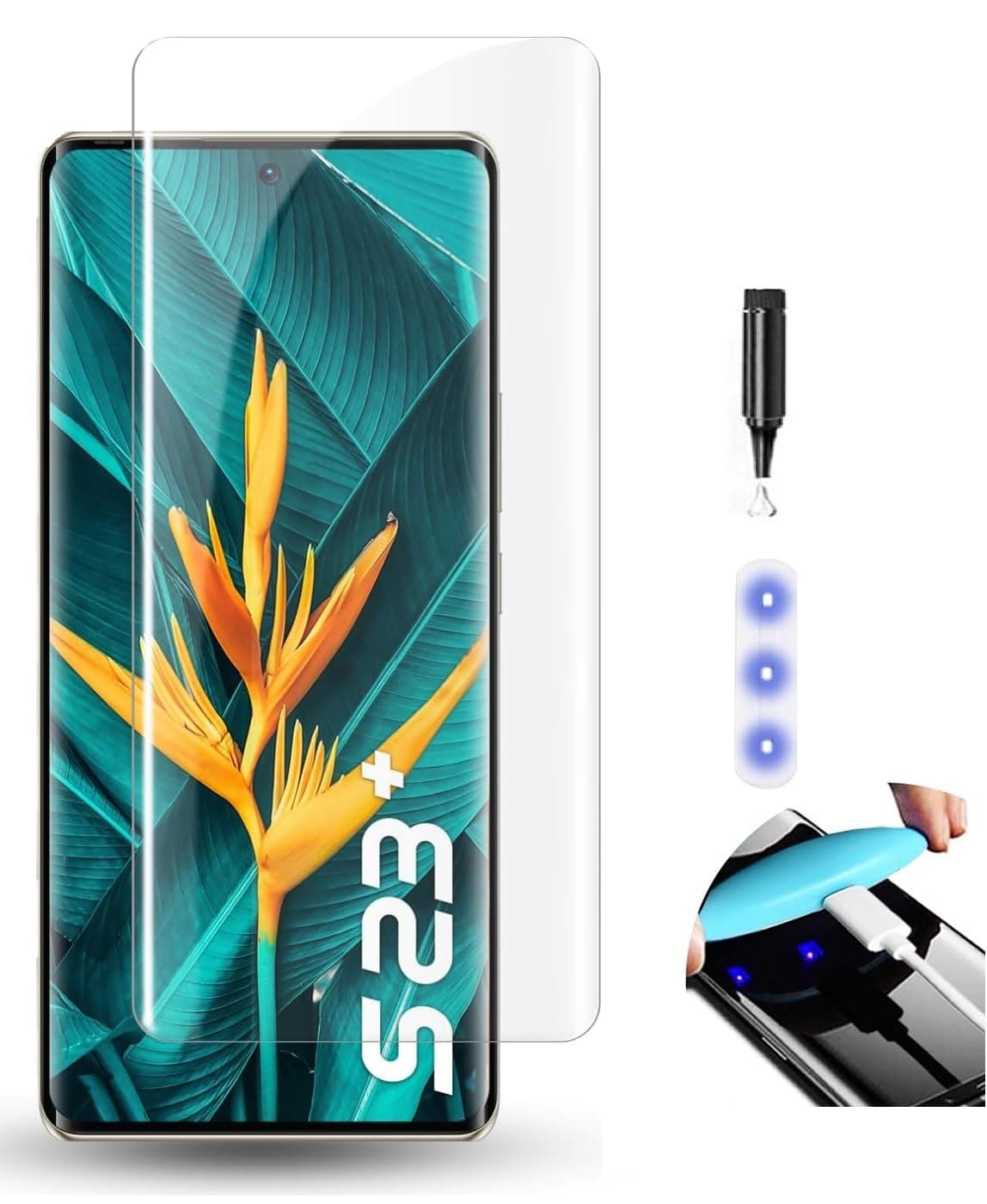 NISHTECH Advanced HD+ Curved UV Tempered Glass Screen Protector Designed for iTel S23 Plus 5G || Full Screen Coverage with Easy Installation Kit (Anti-Scratch)