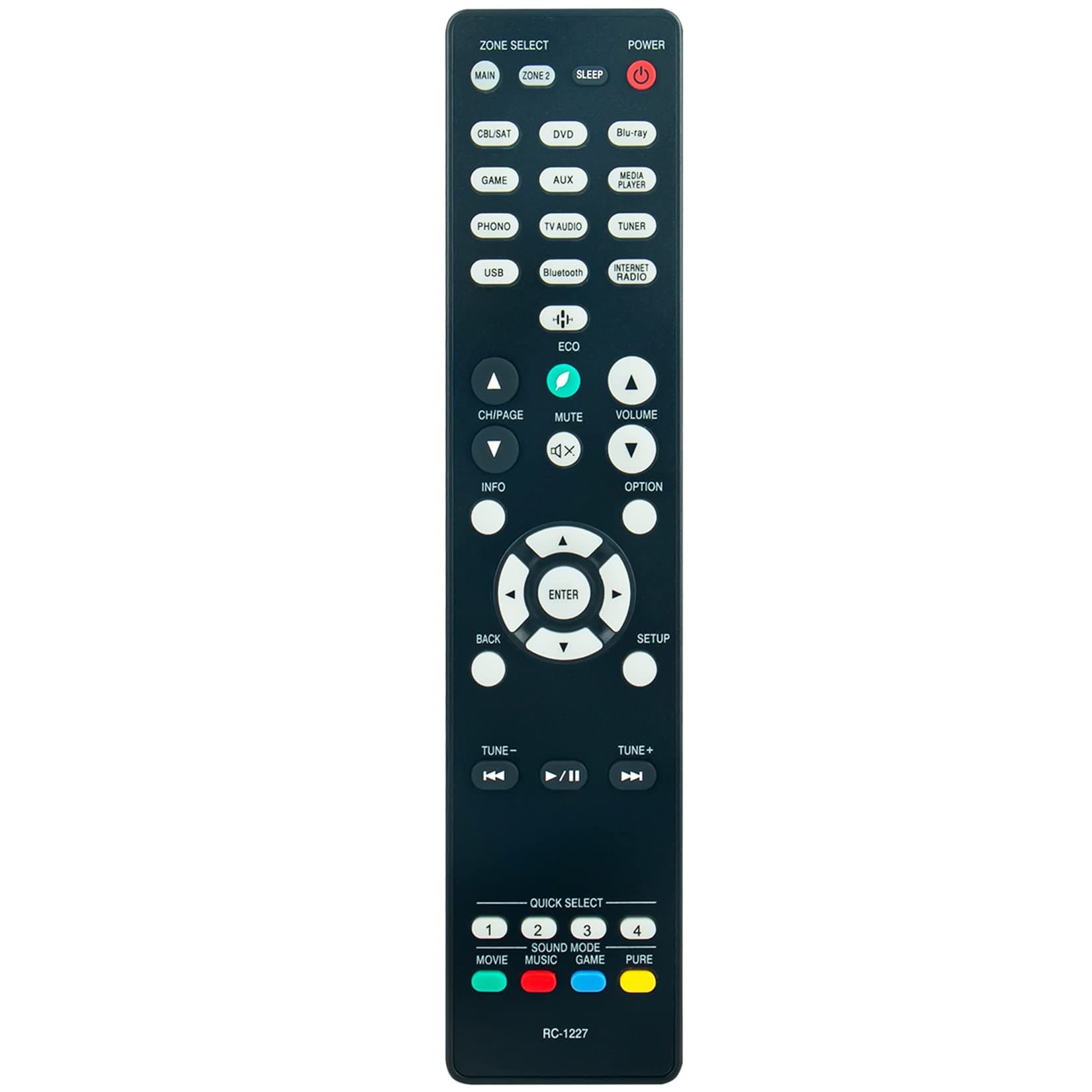 RC-1227 Replacement Remote Control Applicable for Denon AV Receiver AVR-S740H AVR-X1500H AVR-S750H AVR-X1600H AVR-X1500HOM AVRS740H AVRX1500HOM AVRX1500H AVRS750H AVRX1600H AVR-X1700H AVR-X1600H DAB